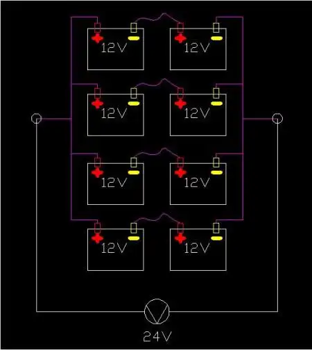 先两个两个的把电池串起来,然后再4组并起来即可.