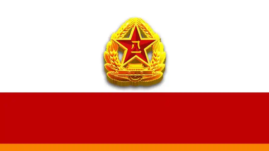 八一军徽背景的部队通用ppt模板