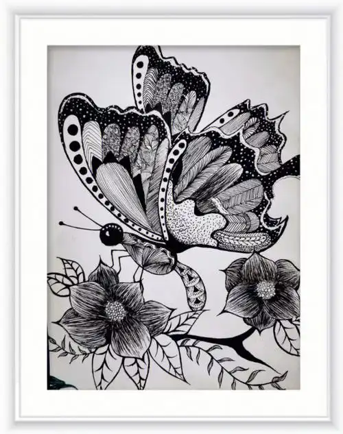 黑白装饰画临摹画