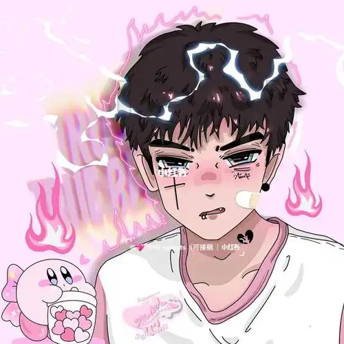 粉色男孩#头像约稿  #手绘头像  #粉色系  #头像  #头像分享  #可爱