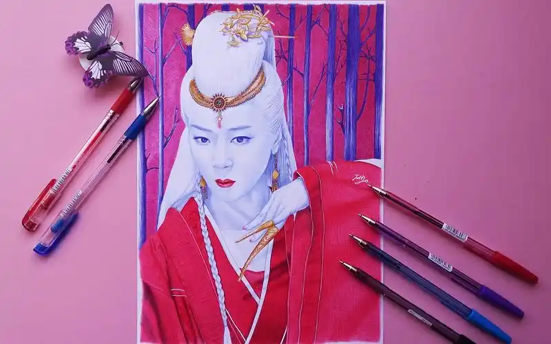 圆珠笔手绘《山河令》陈紫函_哔哩哔哩_bilibili