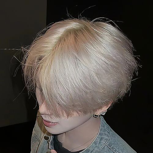 新品假发男士白金色发常潮流帅气短碎盖头狗减龄发型少年感日全头