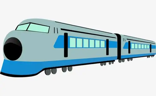 可爱蓝色地铁列车矢量图