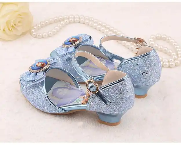 时尚冰雪奇缘女童凉鞋新款夏季韩版7-8岁苏菲亚公主鞋儿童水晶鞋小