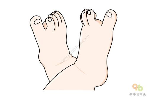 教你画脚丫简笔画