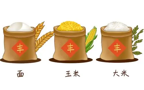 彩色卡通手绘世界粮食日节约粮食面粉大米玉米素材原创插画海报