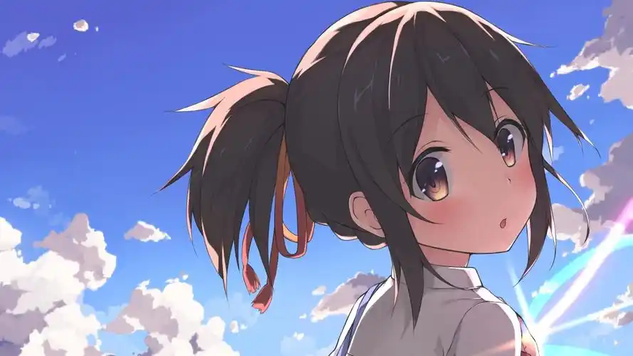 天空云可爱动漫女生4k壁纸