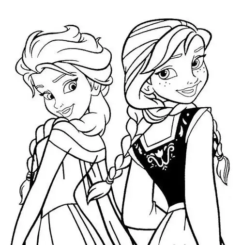 艾莎和安娜 冰雪奇缘简笔画作品欣赏