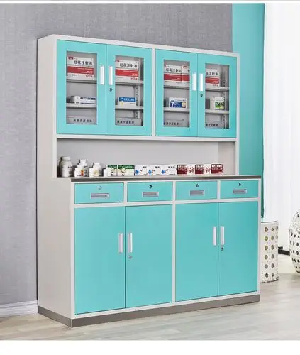 豫恒玖西药柜钢制药品存放柜诊所配药柜医院药店药剂台牙科不锈钢操作