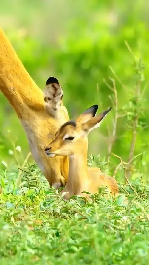 刚出生的小羚羊,大草原上的可爱精灵,眼睛好像还没有睁开!