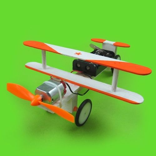 学生科学实验玩具手工diy科技小制作材料包电动滑行飞机模型