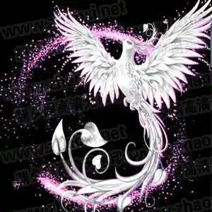 紫色粒子圆环直立白色凤凰yy头像在线设计底图