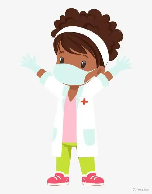手绘创意可爱医生png素材透明免抠图片-卡通手绘