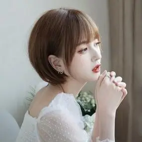 甜美短发可爱网红波波头假发女仿真日系圆脸齐耳自然发套逼真时尚