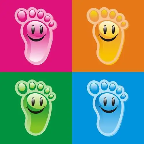 小脚丫简笔画可爱带颜色