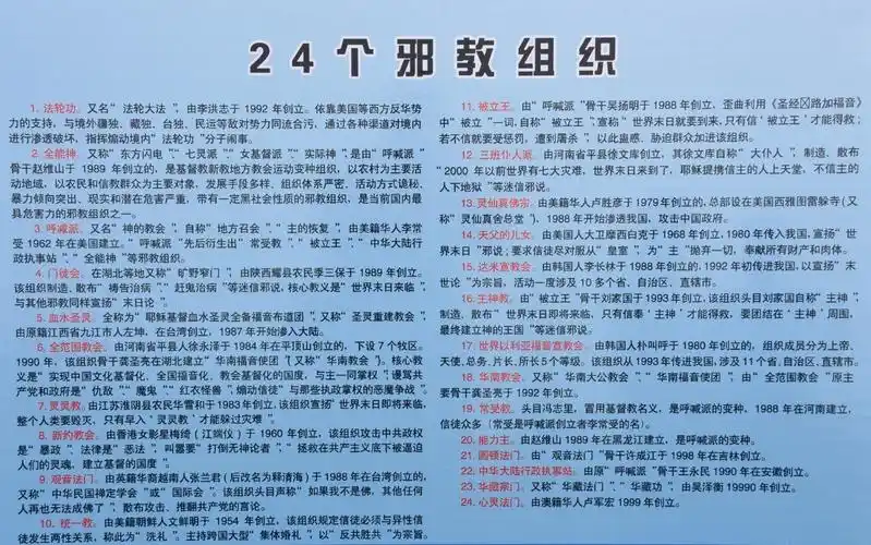 中国24个邪教组织范云标/审核