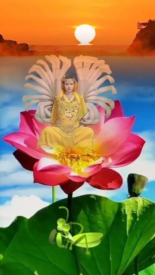 荷花上的千手观音,带给你喜庆和吉祥.