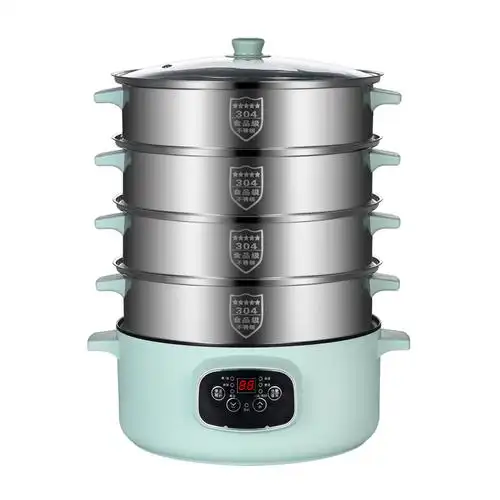 电蒸锅可预约定时三层多层304蒸笼多功能家用蒸煮锅蒸馒头包子锅