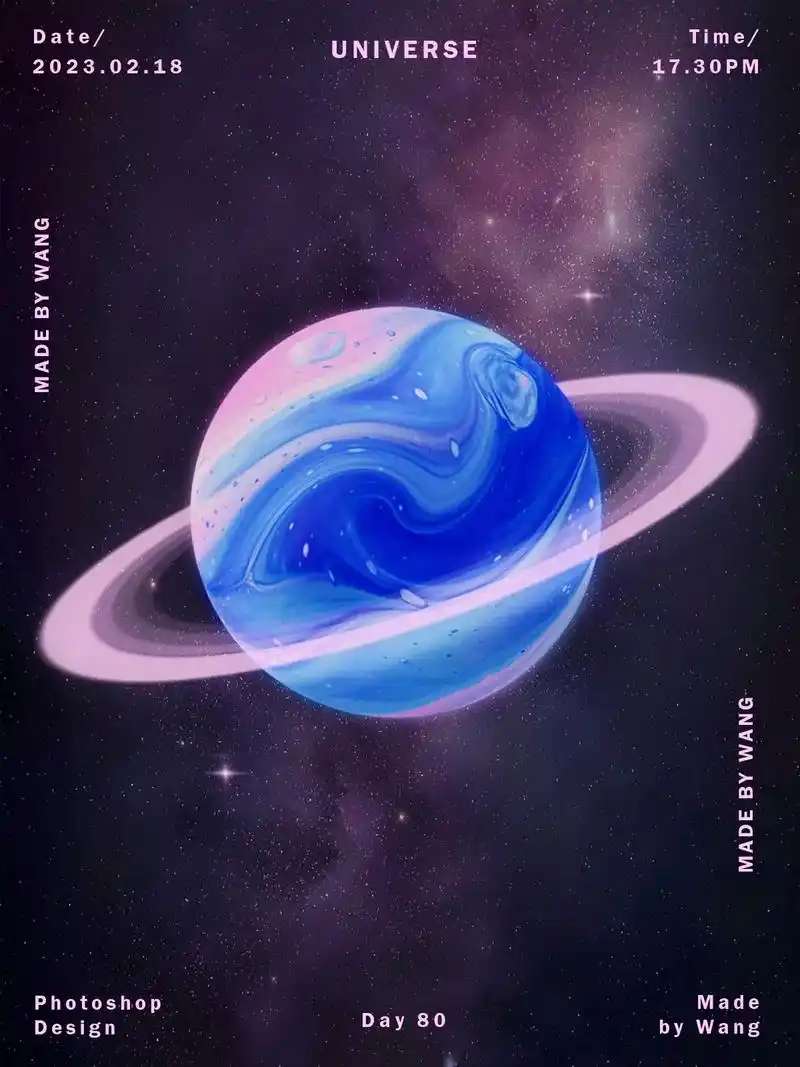 ps海报 | 流体梦幻星球040404.非原创 | 学习于: - 抖音
