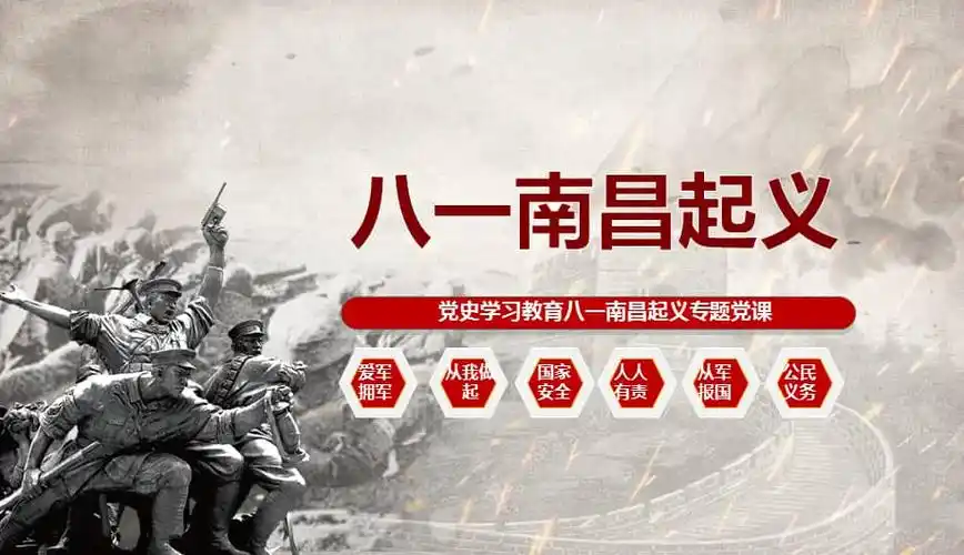 党史学习教育八一南昌起义专题ppt课件pptx