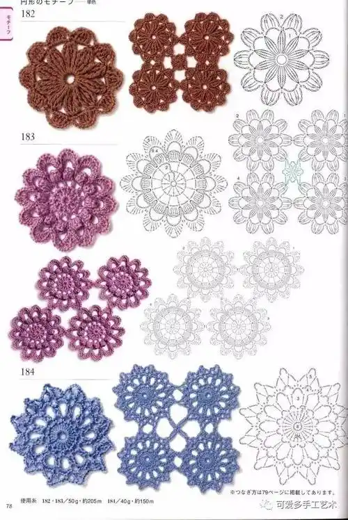 钩针拼花花样大全,有了这些钩什么都可以了!(附图解)