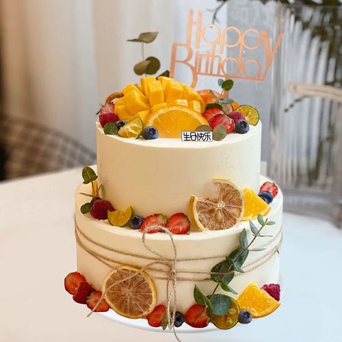 冠堂居多层生日蛋糕模型仿真2021新款网红三层森系鲜花婚礼橱窗样品