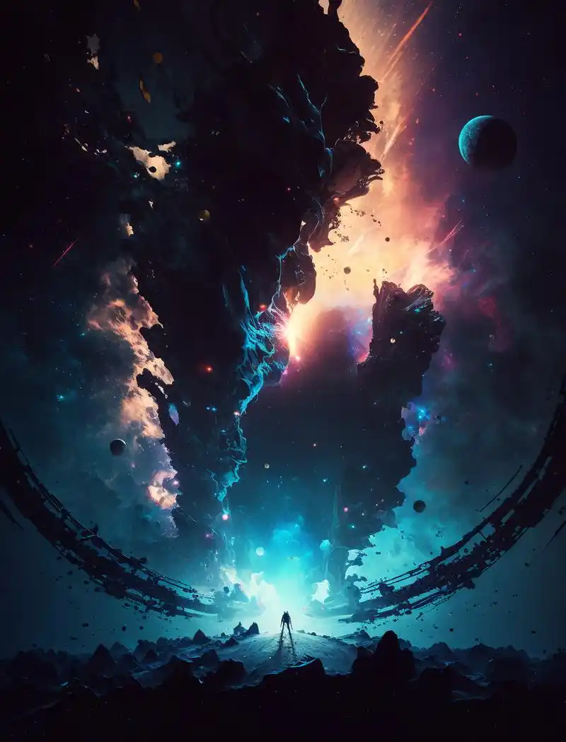 「ai出图」浩瀚宇宙海洋,科幻太空核心