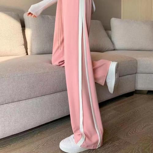 jret宽松休闲裤女粉色裤子洋气阔腿裤遮肚时尚外穿梨形身材裤子女