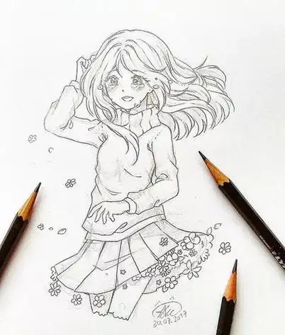 简单又好看的美少女画简笔画