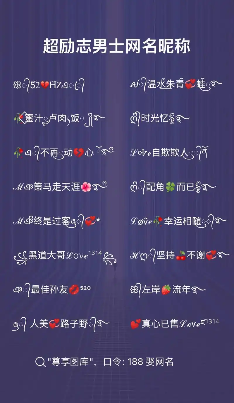 男士励志网名昵称.男人成熟稳重的微信昵称.