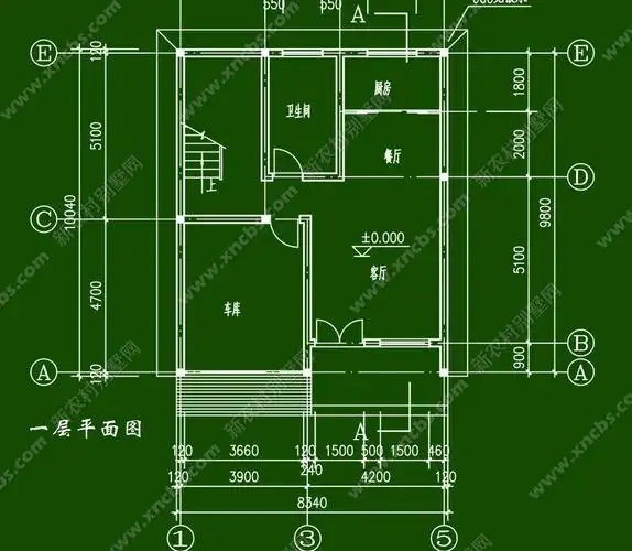 效 果 图:占地不足百平方农村小型楼房设计图带车库.