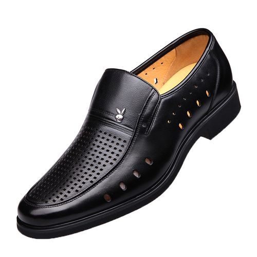 2021夏季新款凉鞋男士镂空内增高凉皮鞋男真皮透气商务休闲洞洞鞋