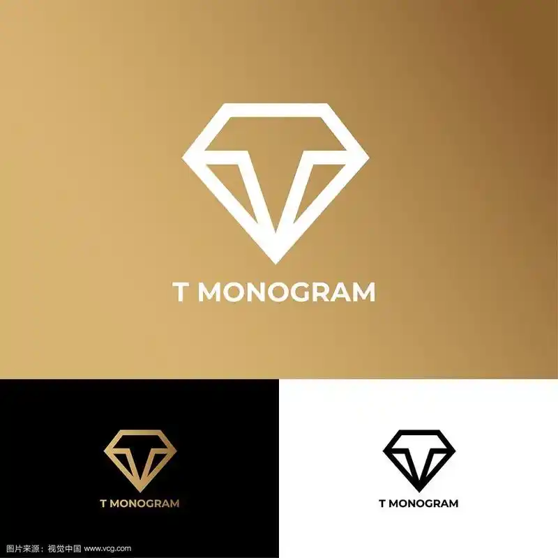 t字珠宝标志线形钻石