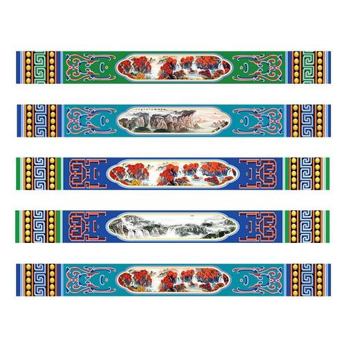 古建彩绘梁纹壁画复古山水画酒楼故宫壁纸佛堂寺庙背景定制墙布