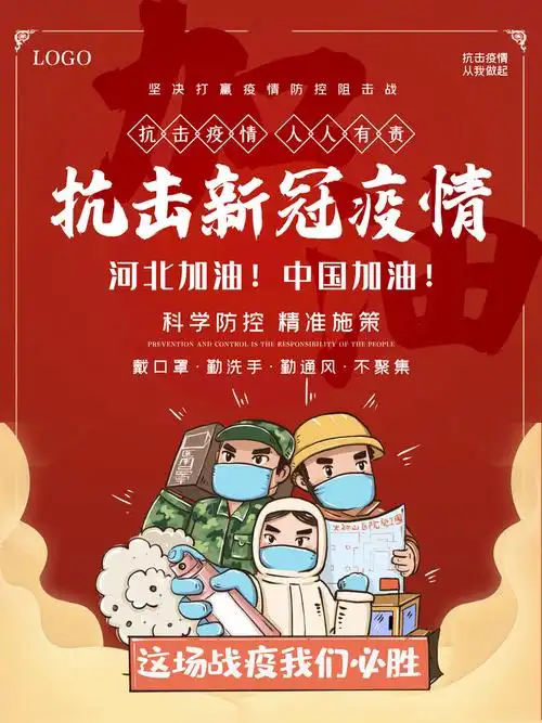 抗击新冠疫情宣传海报psd素材