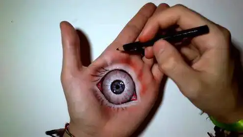 手心上长了一只眼睛 看起来好恐怖