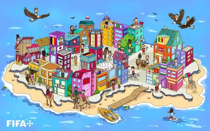 为世界杯画的小岛