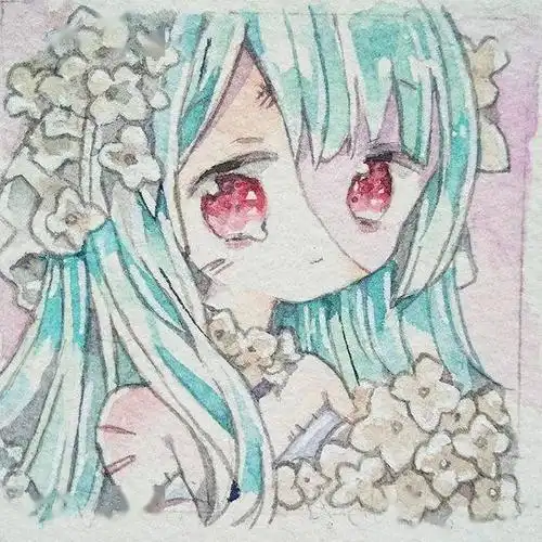 水彩插画卡哇伊q版小清新漫画少女手绘素材