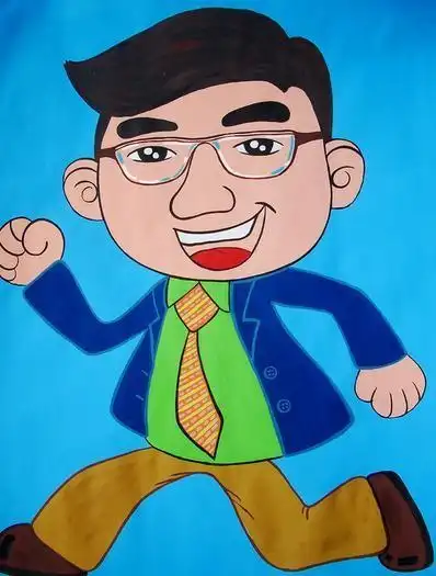 小朋友帮爸爸简笔画