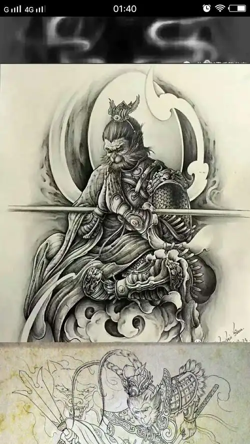 猴子纹身手稿,纹身电话微信,15755722152