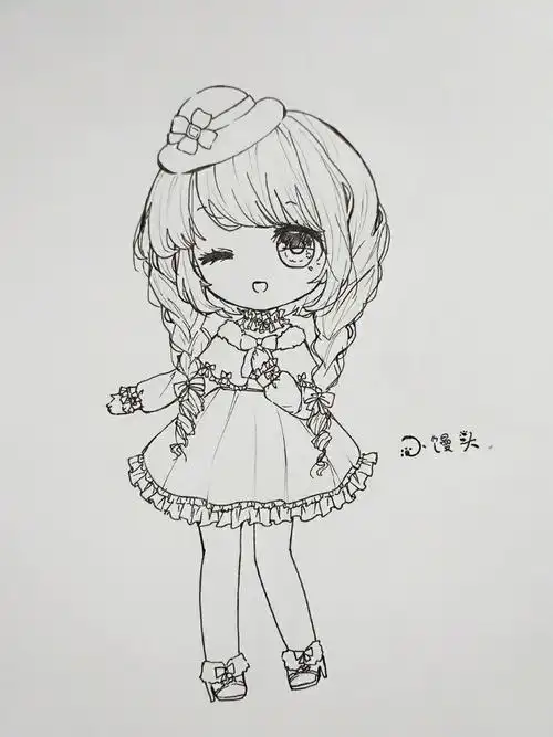 简笔画人物q版女王