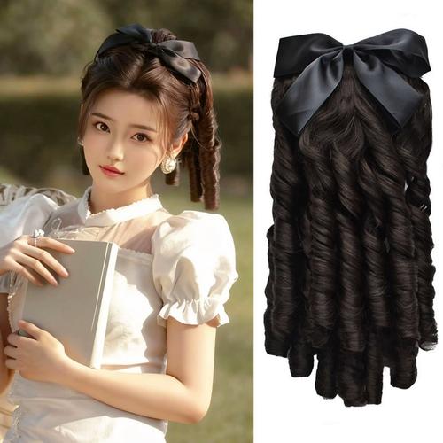 民国假发女卷发罗马卷长发复古旗袍发型金粉世家白秀珠lolita马尾