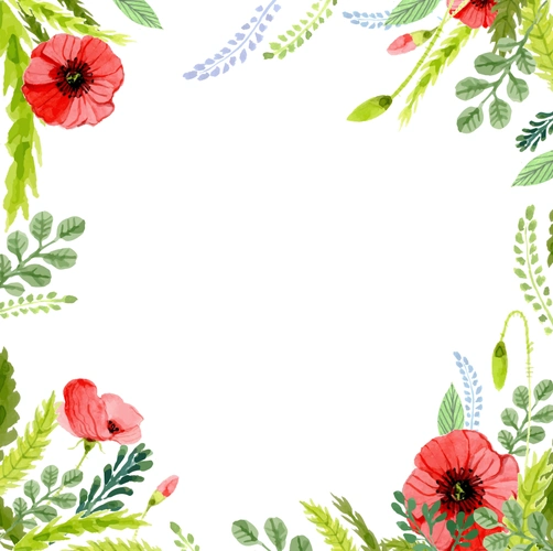 小清新水彩花纹边框 - 当图网