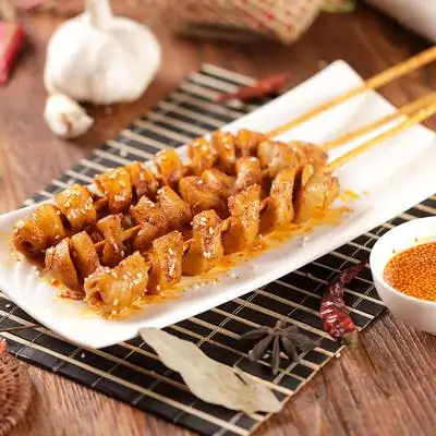 面筋原味手工铁板烧烤素食油炸20串600克香肠