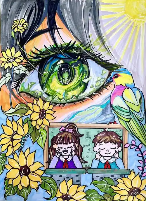 《远离近视 绽放睛彩》指导教师:徐美玲沂河源学校 史浩鸣《爱眼护眼