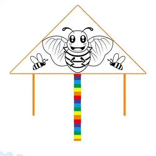 空白手工绘画儿童diy涂鸦涂色教学风筝填色风筝