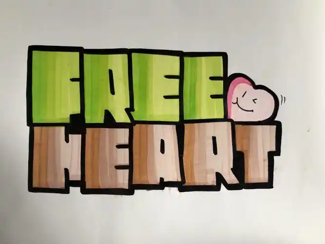 手绘空心英文字