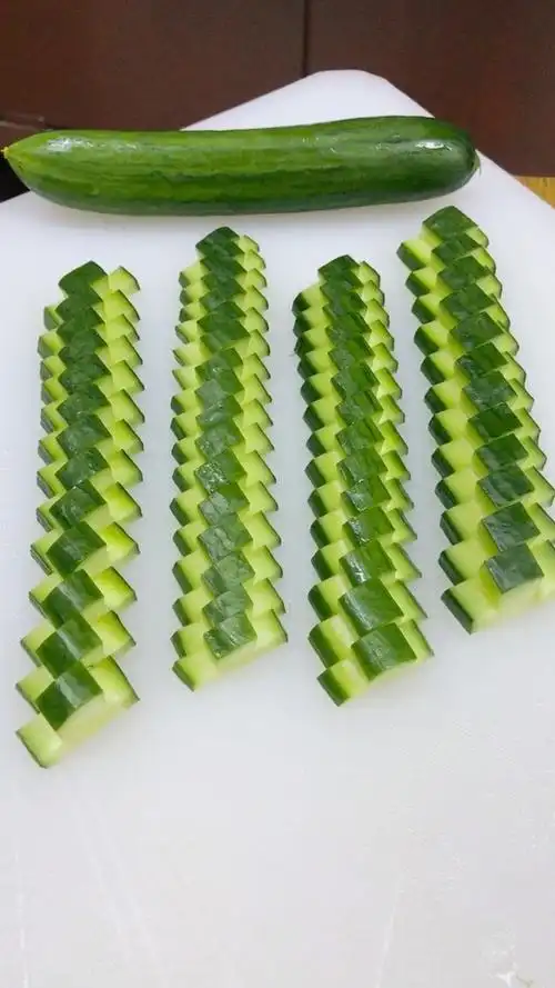 五星级酒店黄瓜切法