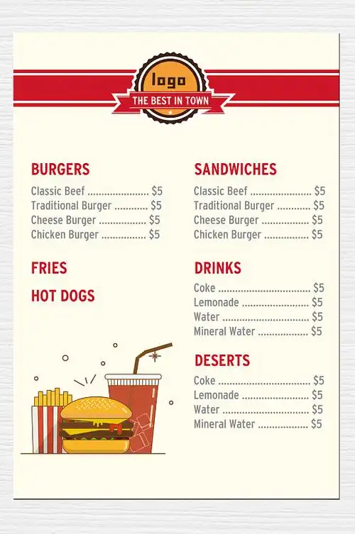 西式快餐菜单设计