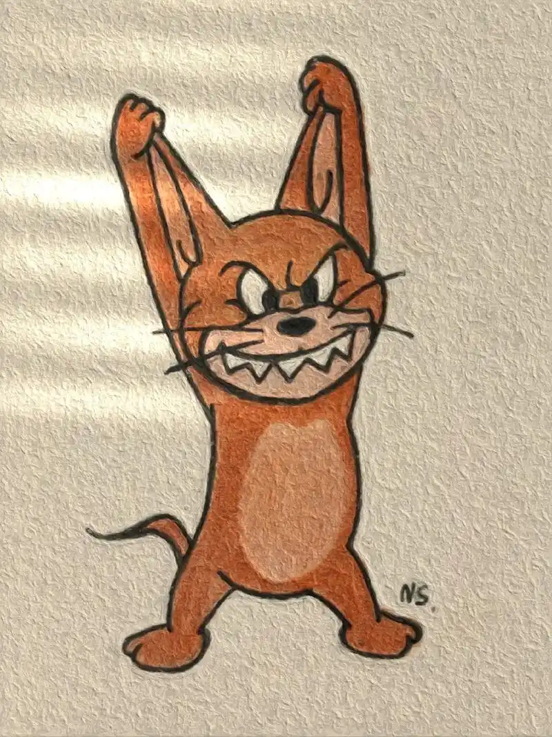 杰瑞鬼脸.#简笔画 #临摹 #猫和老鼠#杰瑞 #jerry - 抖音